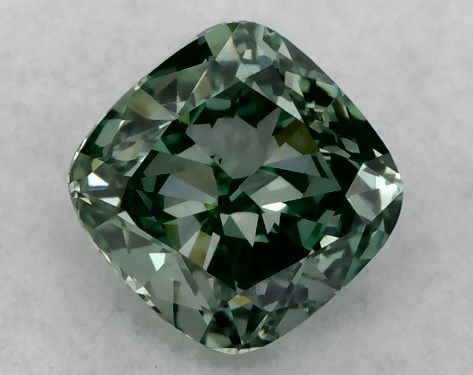 IGI 0.43 Carat Fancy Vivid Green-VS1 Cushion Modified Cut Lab-Grown Diamond